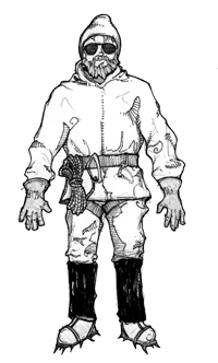 drawing of man in winter layers