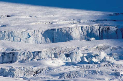 photo of crevasses in icescape