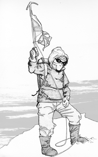 illustration of mountain climber