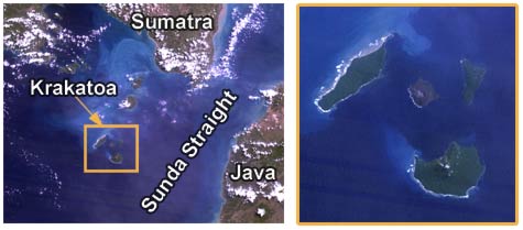 satellite image of Krakatoa