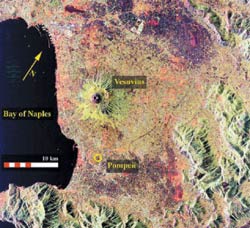 satellite image of Vesuvius